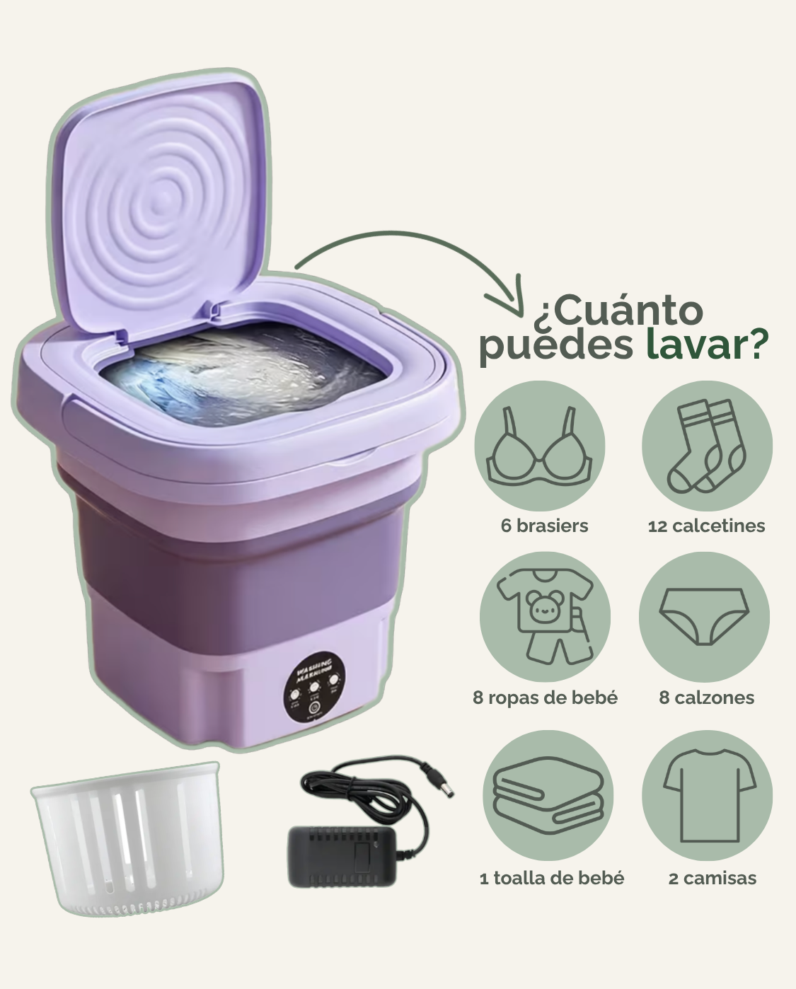 Lavadora Plegable Portatil